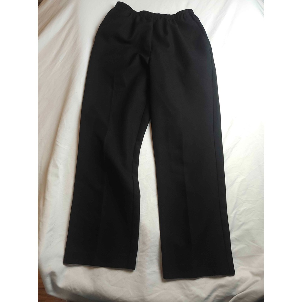 Alfred Dunner Pull On Pants Womens 10 Black Elastic Waist‎ Comfort Classic Ankle